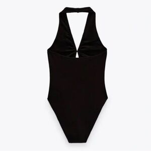 zara halter black body suit
